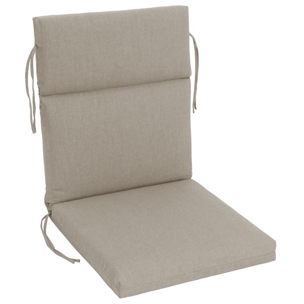 Sunbrella Polyester Solid Beige Rectangular Summer Highback Cushion
