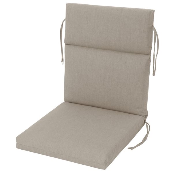Sunbrella Polyester Solid Beige Rectangular Summer Highback Cushion