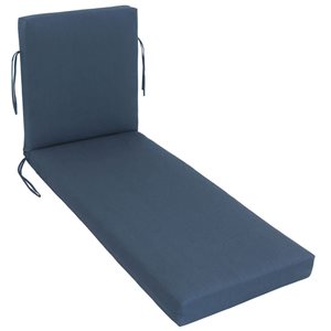 Sunbrella Polyester Solid Blue Rectangular Summer Lounge Cushion