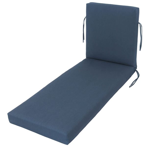 Sunbrella Polyester Solid Blue Rectangular Summer Lounge Cushion