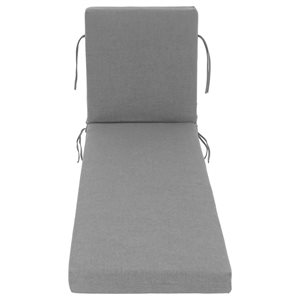 Coussin pour chaise longue d'extérieur Sunbrella en polyester gris uni pour l'été