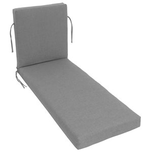 Sunbrella Polyester Solid Grey Rectangular Summer Lounge Cushion