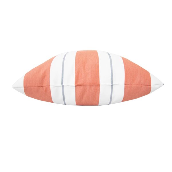 Sunbrella Polyester Orange and White Striped Square Summer Toss Cushion