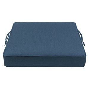 Coussin carré de siège de chaise d'extérieur Sunbrella en polyester bleu uni pour l'été