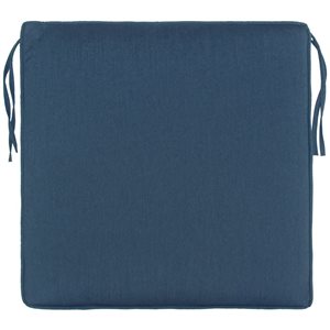 Sunbrella Polyester Solid Blue Square Summer Seat Cushion