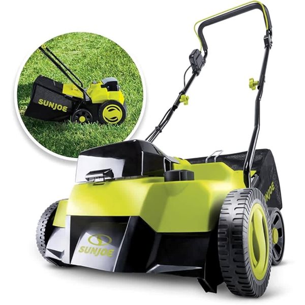 Sun Joe 24 V 14-in Cordless Scarifier Dethatcher w/ 2 Batteries and Charger
