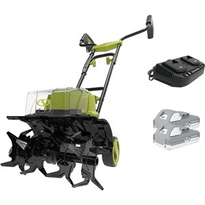 Sun Joe iON 14-in W Forward-Rotating 48 V Cordless Garden Tiller/Cultivator w/ 2 Batteries and Charger