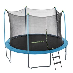 Bestway Xtreme Air Round 12-ft W Blue Kids Outdoor Trampoline w/ Enclosure