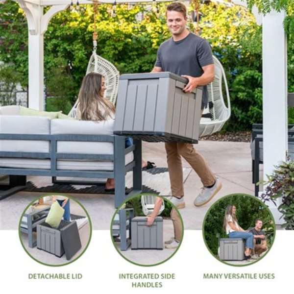 LIFETIME 16.5 D x 16 H x 20.5-in W Grey Plastic Outdoor Storage Cube