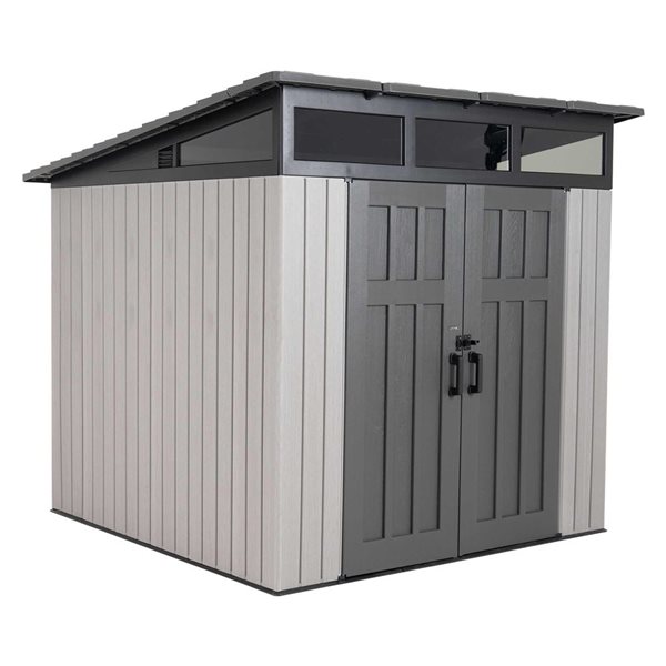 LIFETIME 8.3 W x 8.3-ft L Gable Outdoor Grey Resin Storage Shed
