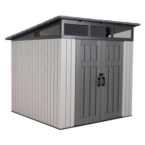 LIFETIME 8.3 W x 8.3-ft L Gable Outdoor Grey Resin Storage Shed