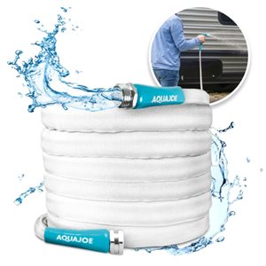 Aqua Joe FiberJacket 5/8-in dia x 50-ft L Kink-Free Woven RV/Marine Grey Garden Hose