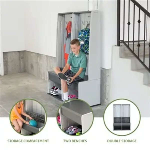 LIFETIME 45 W x 65-in H Grey Plastic Freestanding Home and Garage Storage Locker w/ 6 Hooks
