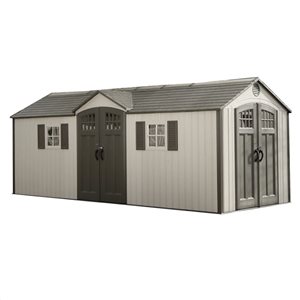 LIFETIME 8 W x 20-ft L Gable Outdoor Grey Resin Storage Shed