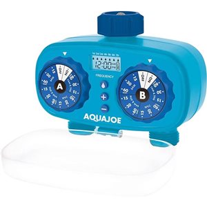 Sun Joe Blue 2-Zone Electric Irrigation System Timer w/ 13 Presets and LCD Display