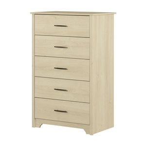 South Shore Furniture Fusion 19.5 D x 49 H x 31-in W Bleached Oak 5-Drawer Chest