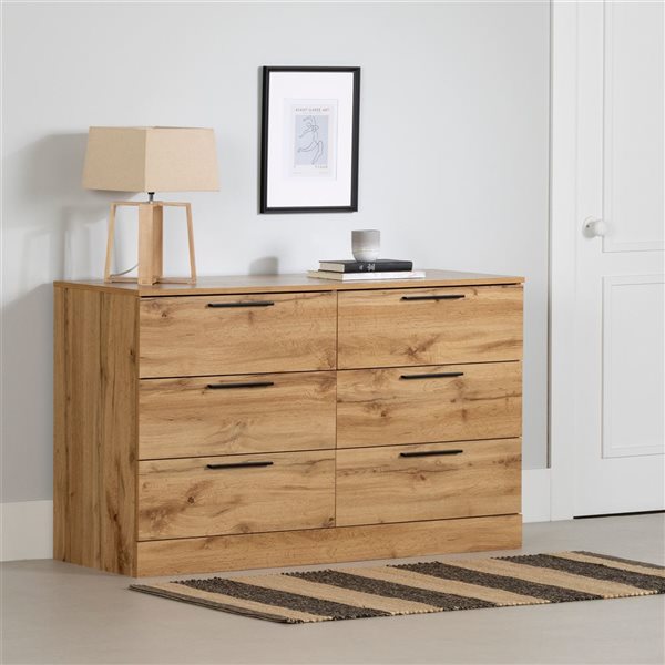 South Shore Furniture Step One Essential Natural Oak 6-Drawer Double Dresser