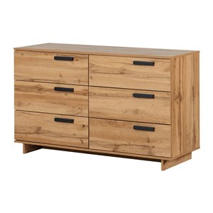 South Shore Furniture Cavalleri Natural Oak 6-Drawer Double Dresser