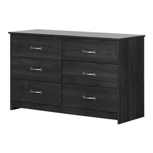 Commode double à 6 tiroirs Tassio South Shore Furniture en chêne gris