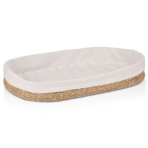 Panier à langer tissé Bouclair en polyester de 27,5 po L. en blanc et naturel