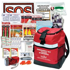 First Aid Central All-purpose 2-Person 72 Hour Emergency Survival Kit in Red Nylon Backpack