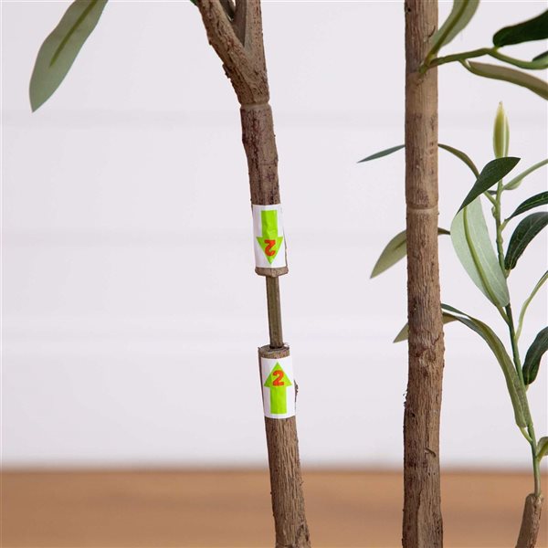 Nearly Natural Artificial Minimalist Olive Tree in White Decorative Planter - 5-ft