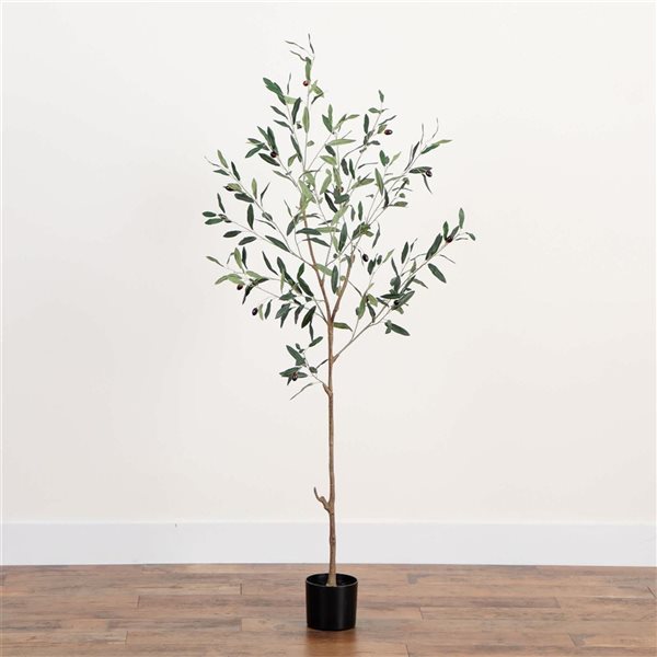 Nearly Natural Artificial Slim Minimalist Olive Tree for Indoor - 5-ft