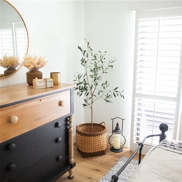 Nearly Natural Artificial Slim Minimalist Olive Tree for Indoor - 5-ft