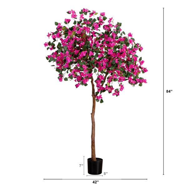 Nearly Natural Artificial Bougainvillea Tree - 7-ft