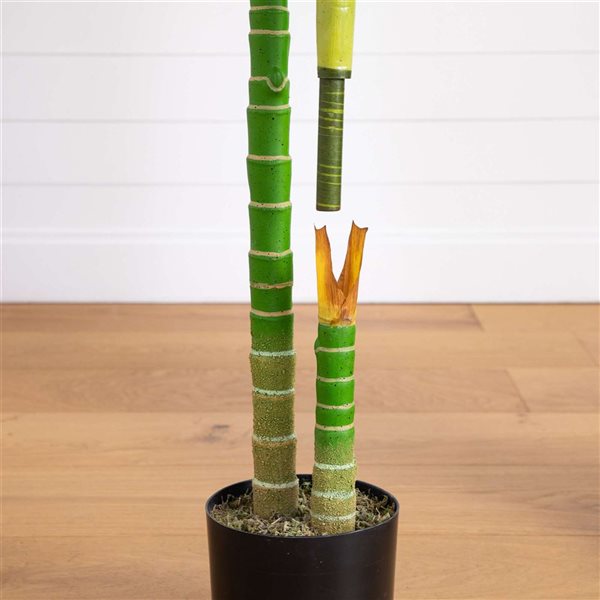 Nearly Natural Artificial Golden Cane Palm Tree with Double Stalk for Indoor - 6-ft