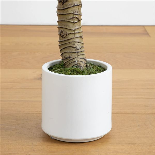 Nearly Natural Artificial Arrowhead Philodendron in White Decorative Planter - 4.5-ft