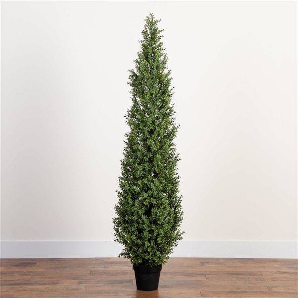 Nearly Natural Artificial Boxwood Topiary Tree UV-Resistant for Indoor and Outdoor - 6-ft