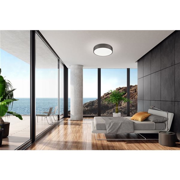 Z-Lite Coronado Brushed Bronze Round 1-Light Flush-Mount Ceiling Light