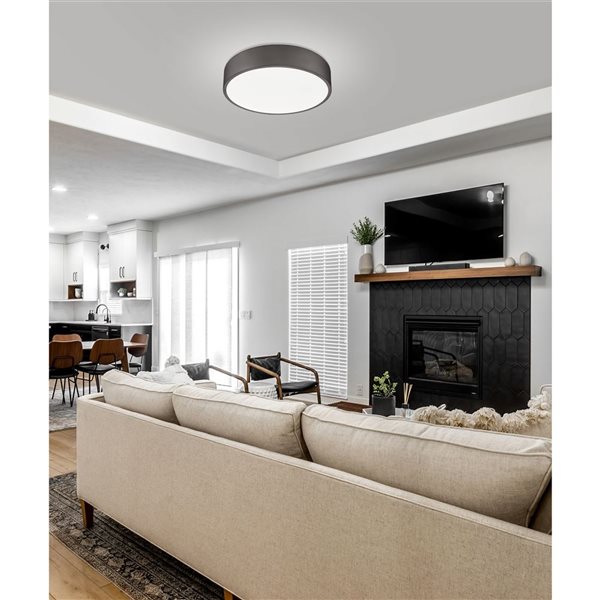 Z-Lite Coronado Brushed Bronze Round 1-Light Flush-Mount Ceiling Light