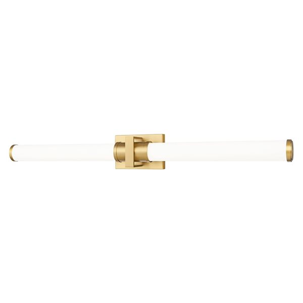 Z-Lite Idris Brushed Gold 1-Light Opal Glass Cylinder Vanity Strip Light - 40.5-in