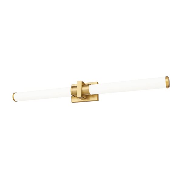 Z-Lite Idris Brushed Gold 1-Light Opal Glass Cylinder Vanity Strip Light - 40.5-in