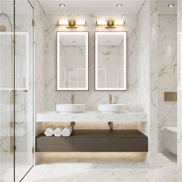 Z-Lite Idris Brushed Gold 1-Light Opal Glass Cylinder Vanity Strip Light - 18.5-in