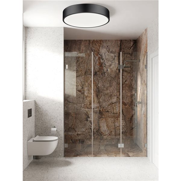 Z-Lite Coronado Matte Black Round 1-Light Flush-Mount Ceiling Light