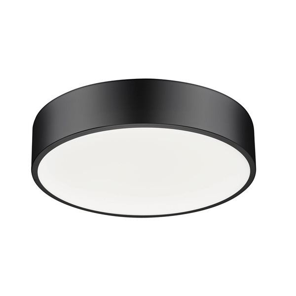 Z-Lite Coronado Matte Black Round 1-Light Flush-Mount Ceiling Light