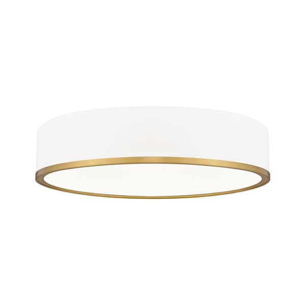 Z-Lite Bradley Matte White/Modern Gold Round 1-Light Flush-Mount Ceiling Light