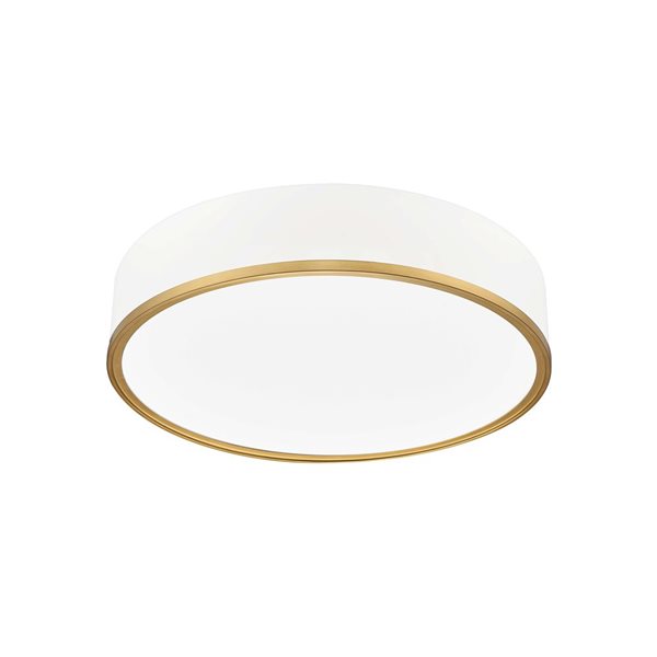 Z-Lite Bradley Matte White/Modern Gold Round 1-Light Flush-Mount Ceiling Light