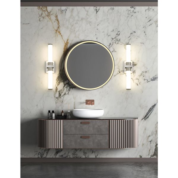 Z-Lite Idris Brushed Nickel 1-Light Opal Glass Cylinder Vanity Strip Light - 25.5-in