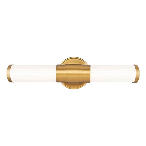 Z-Lite Warwick Brushed Gold 1-Light Opal Glass Cylinder Vanity Strip Light - 18.5-in