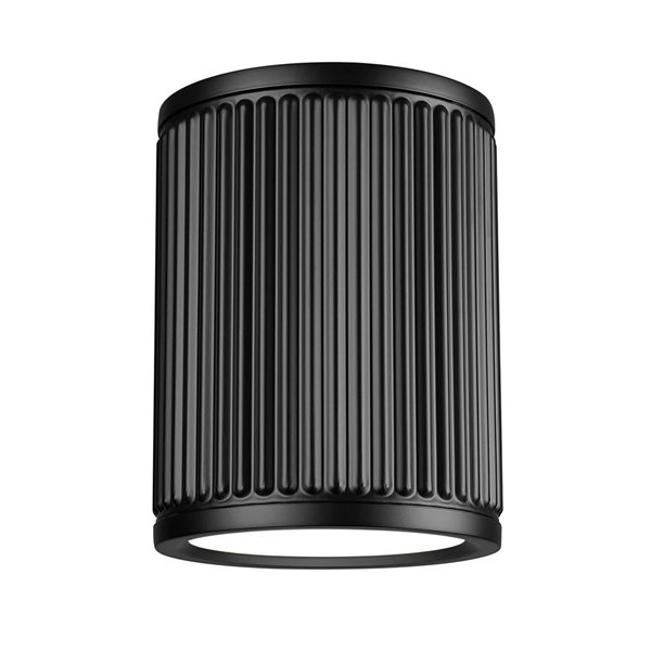 Z-Lite Stari Matte Black Round 1-Light Flush-Mount Ceiling Light