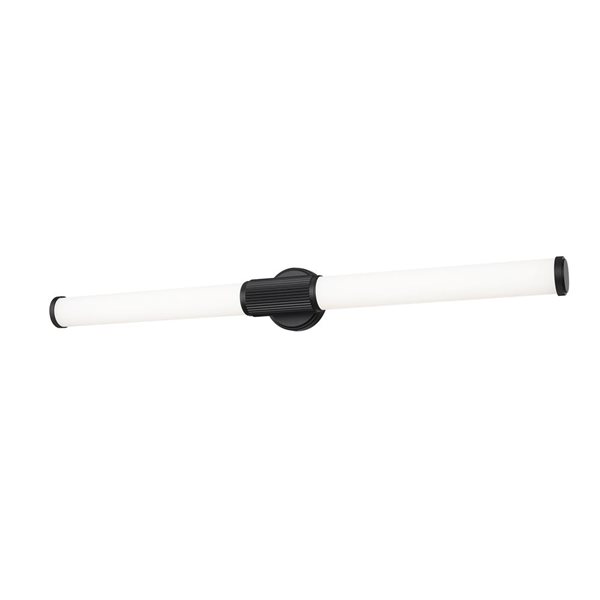 Z-Lite Solange Matte Black 1-Light Opal Glass Cylinder Vanity Strip Light - 40.5-in