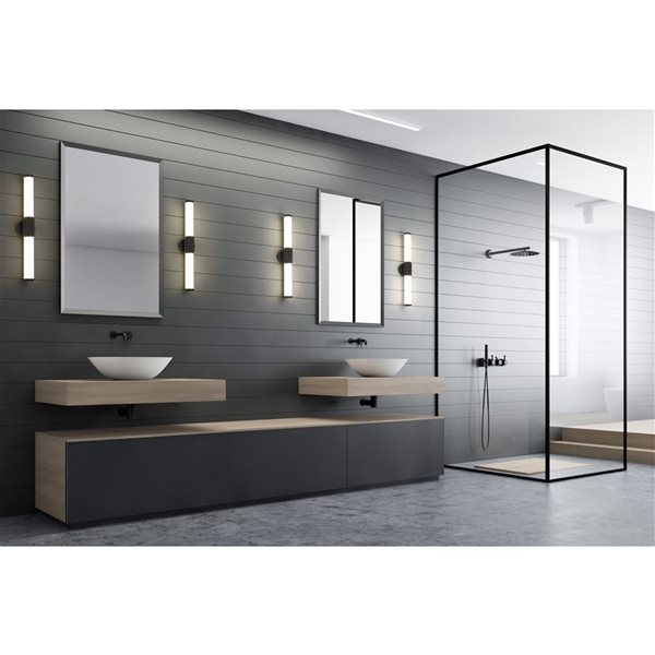 Z-Lite Solange Matte Black 1-Light Opal Glass Cylinder Vanity Strip Light - 25.5-in