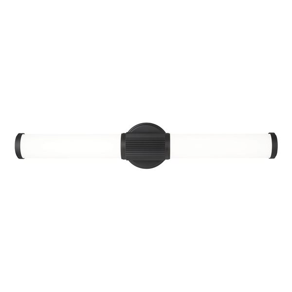Z-Lite Solange Matte Black 1-Light Opal Glass Cylinder Vanity Strip Light - 25.5-in