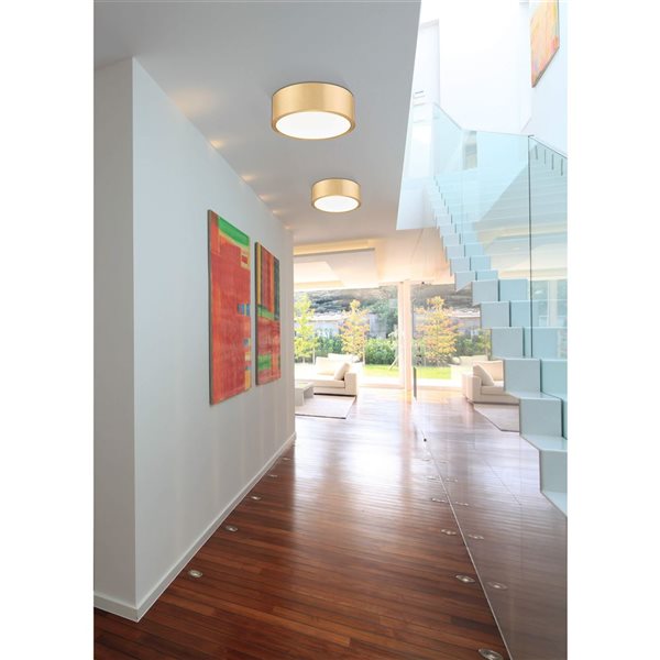 Z-Lite Coronado Brushed Gold Round 1-Light Flush-Mount Ceiling Light