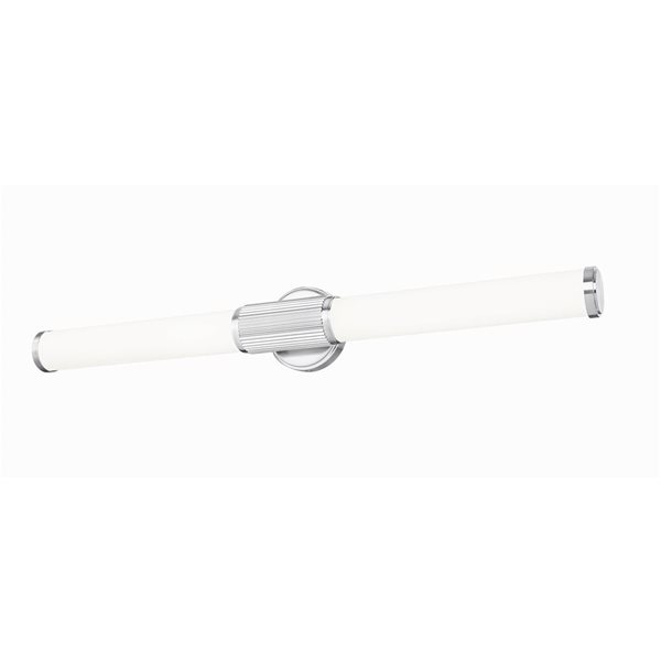 Z-Lite Solange Brushed Nickel 1-Light Opal Glass Cylinder Vanity Strip Light - 32.5-in