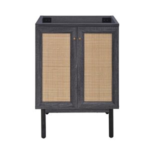 Swiss Madison Chaux 24-in 2-Door MDF Bathroom Vanity in Black - Cabinet Only